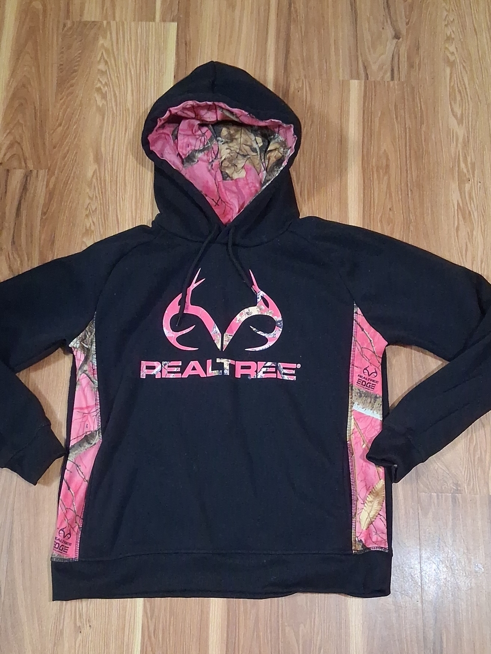 Realtree Black Hoodie with Pink Camo Accents